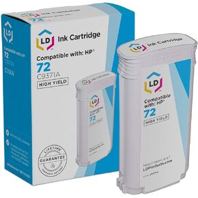 LD Products Replacement Ink Cartridge Compatible with HP 72 C9371A High Yield (Cyan, Single-Pack) DesignJet T1100, T1120, T1200, T610, T620, T770, SD Pro MFP, T1100ps, T1120 SD-MFP, T1120ps, T1300