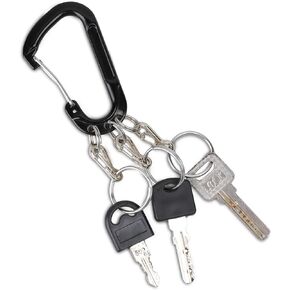 Multifunctional Keychain Clip, D Ring Shape 3 Hole Key Carabiner with Multi Quick Release Key Rings Quick Remove