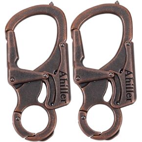 مشبك سلسلة مفاتيح Ahiller Carabiner، مصمم بقفل مزدوج - طرف من فولاذ التنجستن، أدوات متعددة الوظائف للتخييم والمشي لمسافات طويلة وصيد الأسماك والبقاء في الهواء الطلق