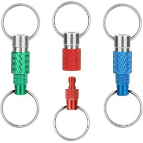 Quick Release Detachable Keychain, Double Rings Pull Apart Keychain, Spring Split Snap Seperate Keychain, Removable Keychain