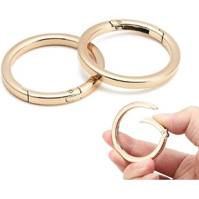 4pcs Flat Trigger Spring O Rings,Metal Keychain Ring Round Carabiner Clips for Keyrings Buckle, Bags,Purses,Purses