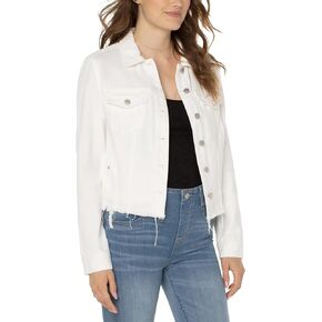 Liverpool Women's Denim Jacket with Shredded Hem