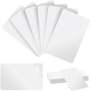 100 Pieces CR80 PVC Card Adhesive White Blank Graphic Quality 3.35 x 2.13 x 0.03 Inches PVC Cards Mylar Adhesive Backed PVC Cards Business Cards for Photo ID Badge