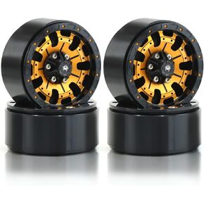 4pcs 1.9" Beadlock Wheel 12mm Hex Metal Wheel Hub Rim for 1/10 RC Crawler Car TRAXXAS TRX4 TRX6 Axial SCX10 SCX10 II 90046 SCX10 III AXI03007 Tamiya CC01 D90（Green）
