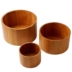American Metalcraft RBRS3 Round Riser, Bamboo, Set of 3