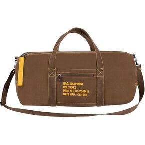 Rothco Canvas Equipment Duffle Bag – Travel & Gym Bag with Heavyweight Cotton Canvas Material – Great for Storing Gear, Clothing, and More – Earth Brown – 24"