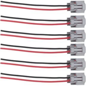 NewYall Pack of 6 Female Fuel Injector Connector Plug Harness Pigtail Wire for Santa Fe Tiburon Tucson FX35 G35 M35 Optima Sportage RX400h Eclipse Endeavor Frontier Pathfinder Xterra Highlander