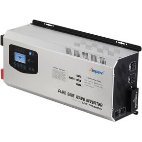 Ampinvt 6000W Peak 18000W Pure sine Wave Inverter, 24VDC to 120V 240V Split Phase Output, with ac Battery Charger, Low Frequency Off Grid Power System Sealed Gel Agm Flooded Lithium Battery