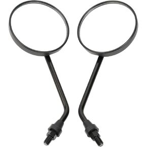 AHL Rear View Side Mirrors for Motorcycle 3.94" Round Rearview Mirror Universal 10mm for most brands of motorcycles with a 7/8" handlebar