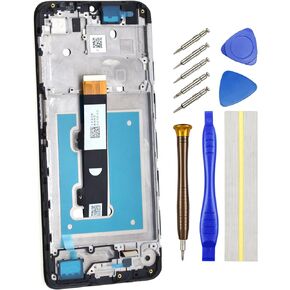 Full LCD Digitizer Screen for Motorola Moto E22 E22i Display Touch Screen Replacement with Border Frame Black 6.5"