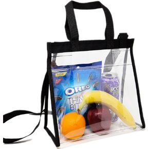 Youngever Deluxe Clear Bag, Stadium Approved Clear Bag, Adjustable Cross-Body Strap Clear Plastic Bag