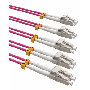 VANDESAIL LC to LC Multimode Fiber Patch Cable 0M4, 1/10/40/100Gbs Duplex Fiber Jumper LC-LC Fiber Optic Patch Cable Cords MM LSZH 50/125µm for SFP+ XFP QSFP CFP modules -5M(16FT) 1 Pack