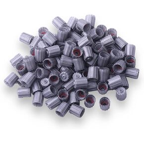 CENTAURUS (Pack of 100) Plastic Gray Tire Valve Stem Caps TPMS Tire Cap Gray Repalcement for Car Truck