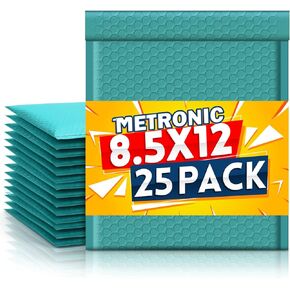 Metronic Bubble Mailers 25 Pack 8.5x12 Inch Waterproof Bubble Mailer #2, Self-Seal Padded Envelopes for Shipping, Mailing, Packaging, Small Business Supplies, Bulk-Forest Green