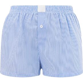 Y2k Plaid Shorts Cute Baggy Ginghem Boxer Shorts for Women Checked Lounge Pajama Bottom Preppy Sleep Pj Shorts