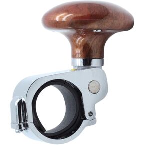 Car Steering Wheel Spinner Knob ABS Head Metal Ring Brown