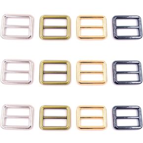 SBest 8pcs 4 Color 32mm inch Zinc Alloy Slider Tri-Glide Buttons Webbing Strap Tri Glide Adjustable Buckle Fasteners for Strap Keeper Leathercraft Bag Belt Bags DIY Accessories(1-1/4 inch)