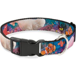 Buckle-Down Breakaway Cat Collar - Dory & 5-Friends Under the Sea - 1/2" Wide - Fits 8-12" Neck - Medium