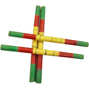 Crafts of India 2 pcs (1 Pair) Dandiya/Dandia Sticks for Gujarati Garba Dance (Makes Sound)- Wooden Stick for Navaratri Festival Ocassion
