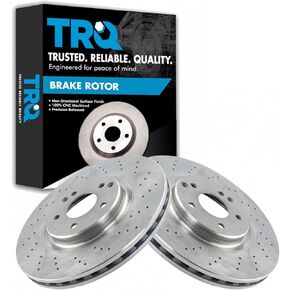 TRQ Brake Rotor Driver & Passenger Side Front Pair for Mercedes C CLK SLK in Kuwait
