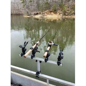 Brocraft Crappie Rod Holder for Pontoon Boat/ Pontoon Boat Rod Holder System/ Square Rail Mount Rod Holder System