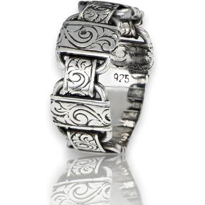 925 Sterling Silver Ring for Men, Engagement Ring, Handmade Wedding Ring, Hand Carved Men's Ring, Hand Engraved Silver Ring, Silver Wedding Band for Men, Vintage Promise Band, Men Wedding Bands, Gift for Him