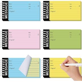 4 Pcs 2 Part Carbonless Phone Message Book Spiral Bound Phone Message Forms Book 5.5 x 2.76 Inches Assorted Colored Phone Book Message Pads for Phone Calls Phone Message Notepad for Memo Home Office