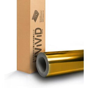 VViViD8 Gold Mirror Chrome Vinyl Car Wrap 3ft x 5ft Self Adhesive Film Decal Air Release Bubble-Free