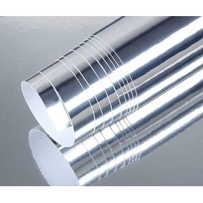 Yija Chrome Silver Self-Adhesive Vinyl Wrap Car Sticker Decal Film Sheet 12"x78"