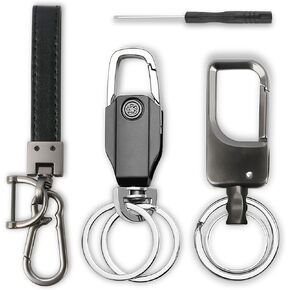 3 Pack Car Key Chain Heavy Duty Key Chain Leather Car Keychain Bottle Opener Keychain for Men Universal Detachable Key Fob Keychain Holder