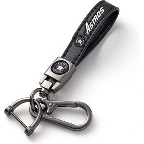 Leather Car Keychain Keyring for Baseball Fans,Car Key Fob Holder Keychain Lanyard,Souvenir for Baseball Fans