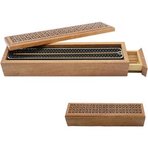 Moocervi Incense Holder, Wooden Incense-Stick Holder & Ash Catcher，Incense Holder with Storage Box, Incense Holder for Meditation/Yoga Room/Bedroom/studyroom/Office
