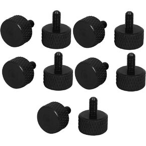 uxcell Computer PC Graphics Card M3x6mm Aluminum Alloy Knurled Thumb Screws Black 10pcs