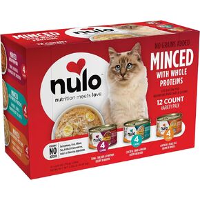 Nulo Minced with Whole Proteins Grain-Free Wet Cat and Kitten Food, Variety Pack, 2.8 oz, 12 Count