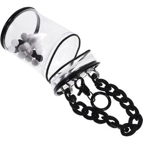 SAFIGLE Clear Figure Display Bag with Keychain Portable Small Doll Storage Pouch Purse Portable Collectibles Display Case for Mini Figures Dolls