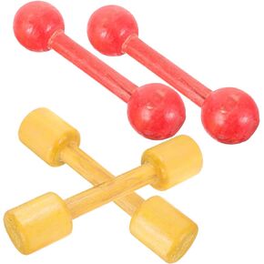 2 Pairs Dumbbells Toddler Dumbbells Child Hand Weights Toy Wooden Barbell Physical Toy Early Educational Toys Children Exercise Toys Boy Toy Baby Small Animals
