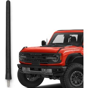 Votex - Short Rubber Antenna fits Ford Bronco (2021-2024) - USA Stainless Steel Threading - The Original 6 3/4 Inch Accessories - Car Wash Proof - Internal Copper Coil
