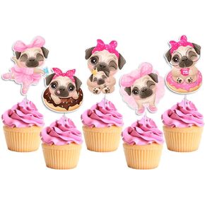Funny dogs Cupcake Toppers | Kawaii corgi Party Supplies for Birthday and etc. | Cute Dog Theme Birthday Decorations for Kids |