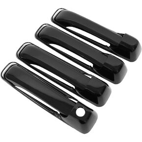 NewYall Gloss Black Exterior Door Handle Cover for Jeep Commander Grand Cherokee 2005-2010 for Ram 1500 2500 3500 2009-2018 Front Rear Left Driver Right Passenger Side