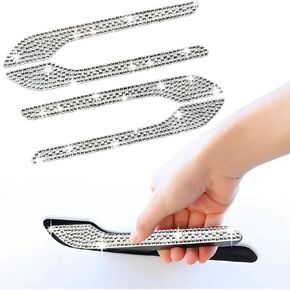 4 Pcs Bling Pink Rhinestone Door Handle Protectors for 3 and Y, Great Gift for Women and Girls who own a 3/Y.