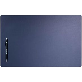 DACASSO Leatherette Conference Table Pad - Luxury Leather Desk Blotter for Writing - Padded Executive Desk Surface Protector - (Navy Blue, 22" x 14")