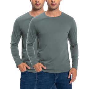 Pioneer Camp Mens T Shirts Cotton Casual Crew Neck Short/Long Sleeve Basic Heavyweight Soft Plain Tees Classic Fit Tshirts