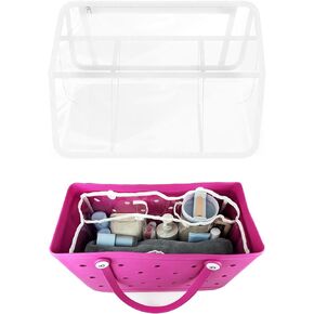 Clear Beach Bag Organizer for Bogg Bag Accessories Insert Divider for Bogg Bag X Large Waterproof Storage Inner Bag (Black)