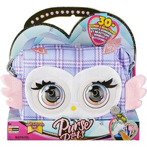 Purse Pets Print Perfect Owl - حقيبة حيوانات تفاعلية تحتوي على أكثر من 30 صوتًا وومضات وموسيقى ولعب، من 5 سنوات in Kuwait