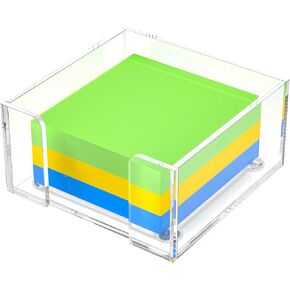 Sticky Note Holder, Clear Acrylic Notepad Holder for 3" x 3" Sticky Note Storage,Acrylic Sticky Note Dispenser for Classroom and Office Desk Organizer