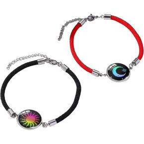 Sun Moon Star Bracelets for Best Friend Bracelet Friendship Jewelry Colorful Sun Star Bracelets Yin Yang Moon Bracelet for Couples Valentines Gift