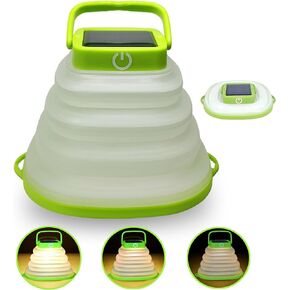 Solar Camping Lantern,Collapsible Solar Camping Light,USB Rechargable Portable Camping Hanging Lamp,Solar Lights Outdoor Waterproof for Backpacking Gear,Emergency,Tent,Hiking(Green)