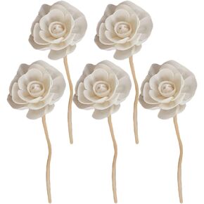 Zerodeko 5pcs Aromatherapy Accessories Rose Reed Diffuser Perfume Diffuser Flowers Diffuser Sticks Inis Rattan Reed Diffuser Cocktail Picks Aroma Diffuser Sticks Wooden Essential Oil Filler
