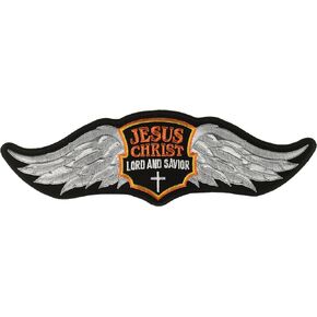 Hot Leathers Jesus Wings Patch (12" Width x 4" Height)
