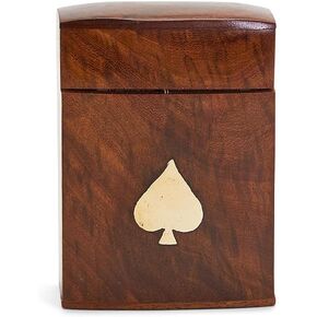 Two's Company Wood Crafted Playing Card Set in Wooden Box in Saudi Arabia